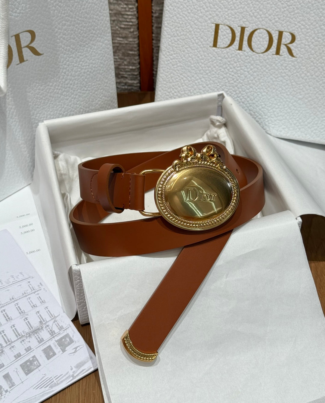 Dior 2026 Médaillon 6cm Belt Buckle 2.5cm Width Smooth Calfskin