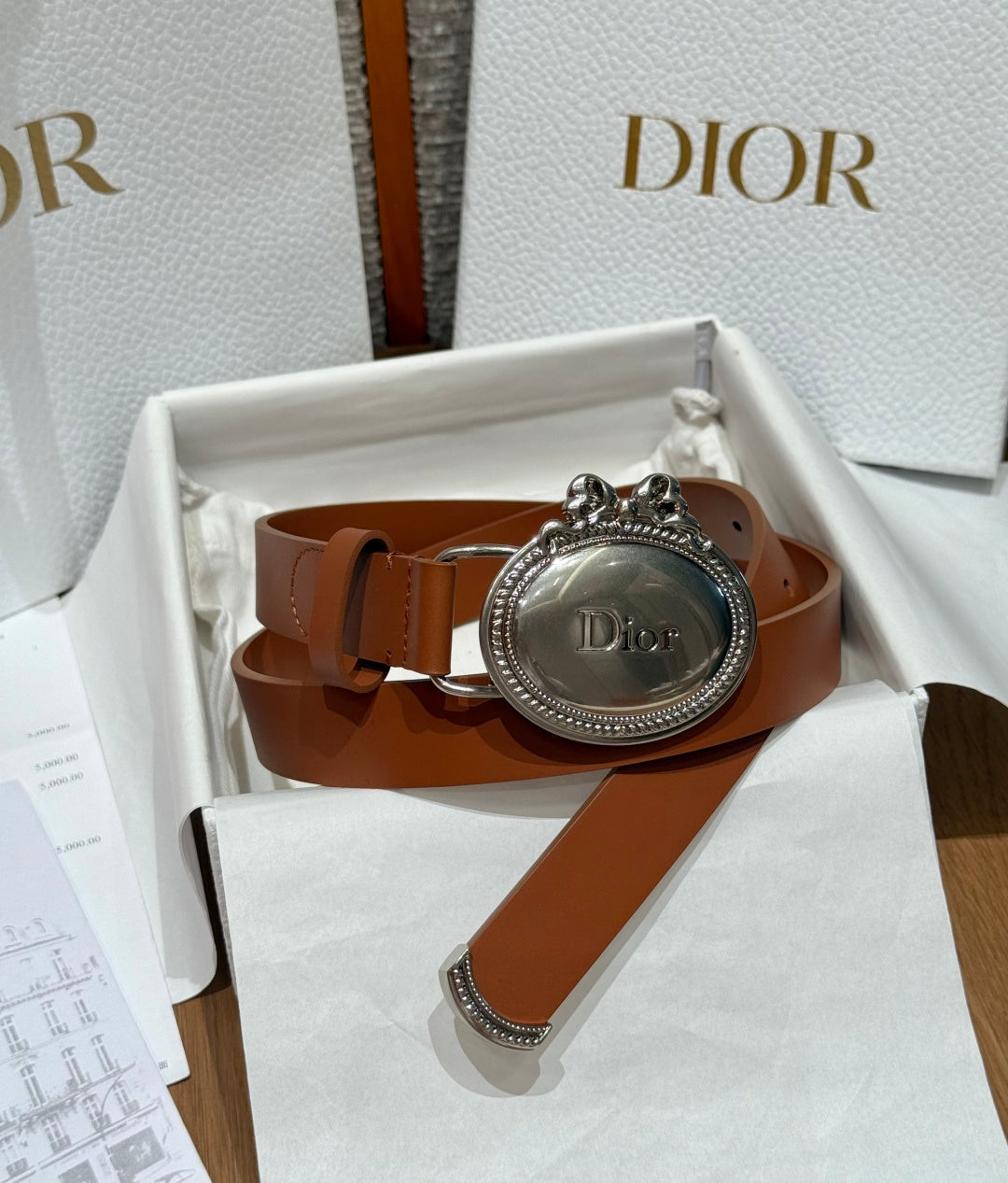 Dior 2026 Médaillon 6cm Belt Buckle 2.5cm Width Smooth Calfskin
