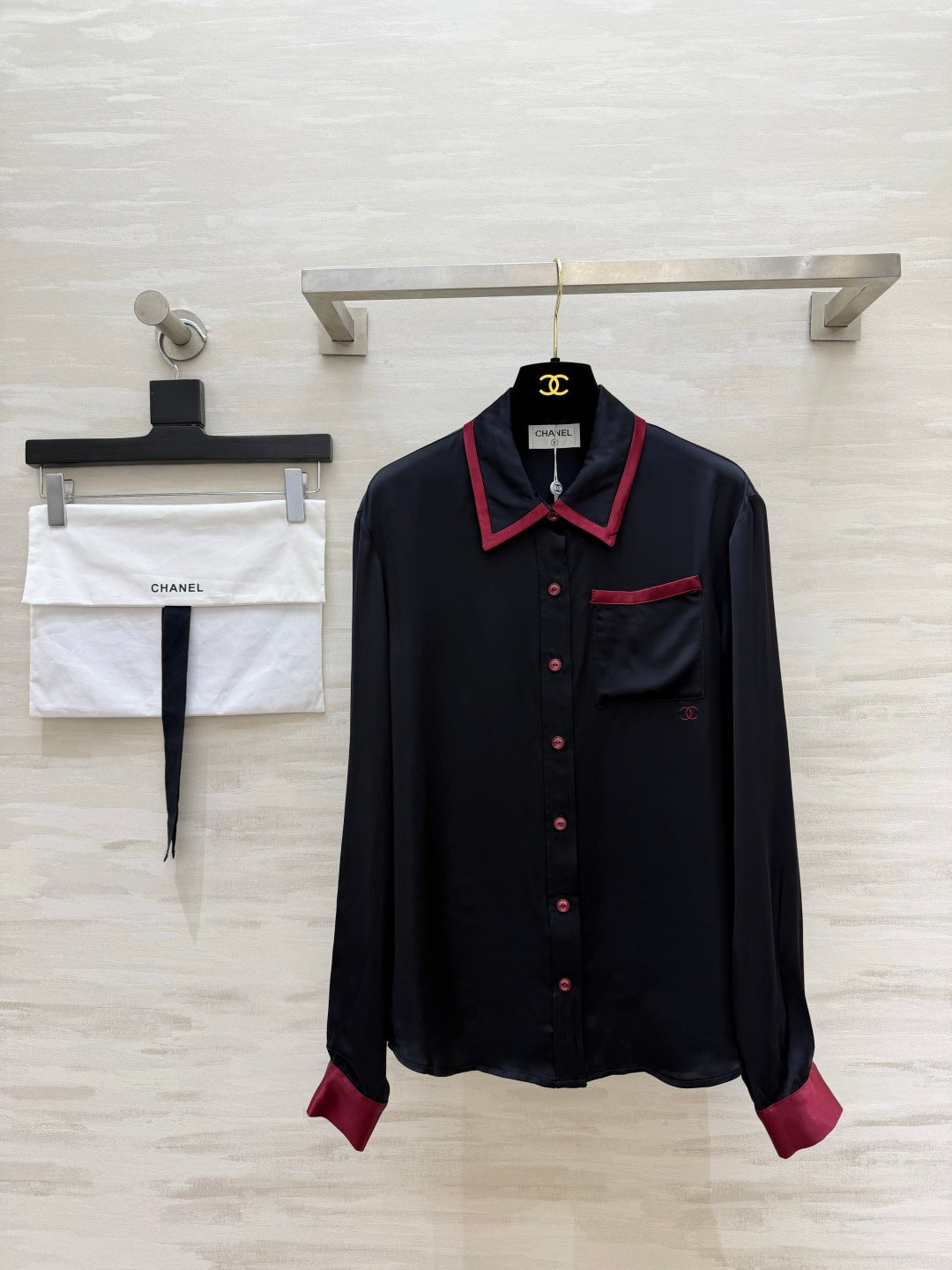Chanel 2026 Set Black mix Burgundy Satin 408359