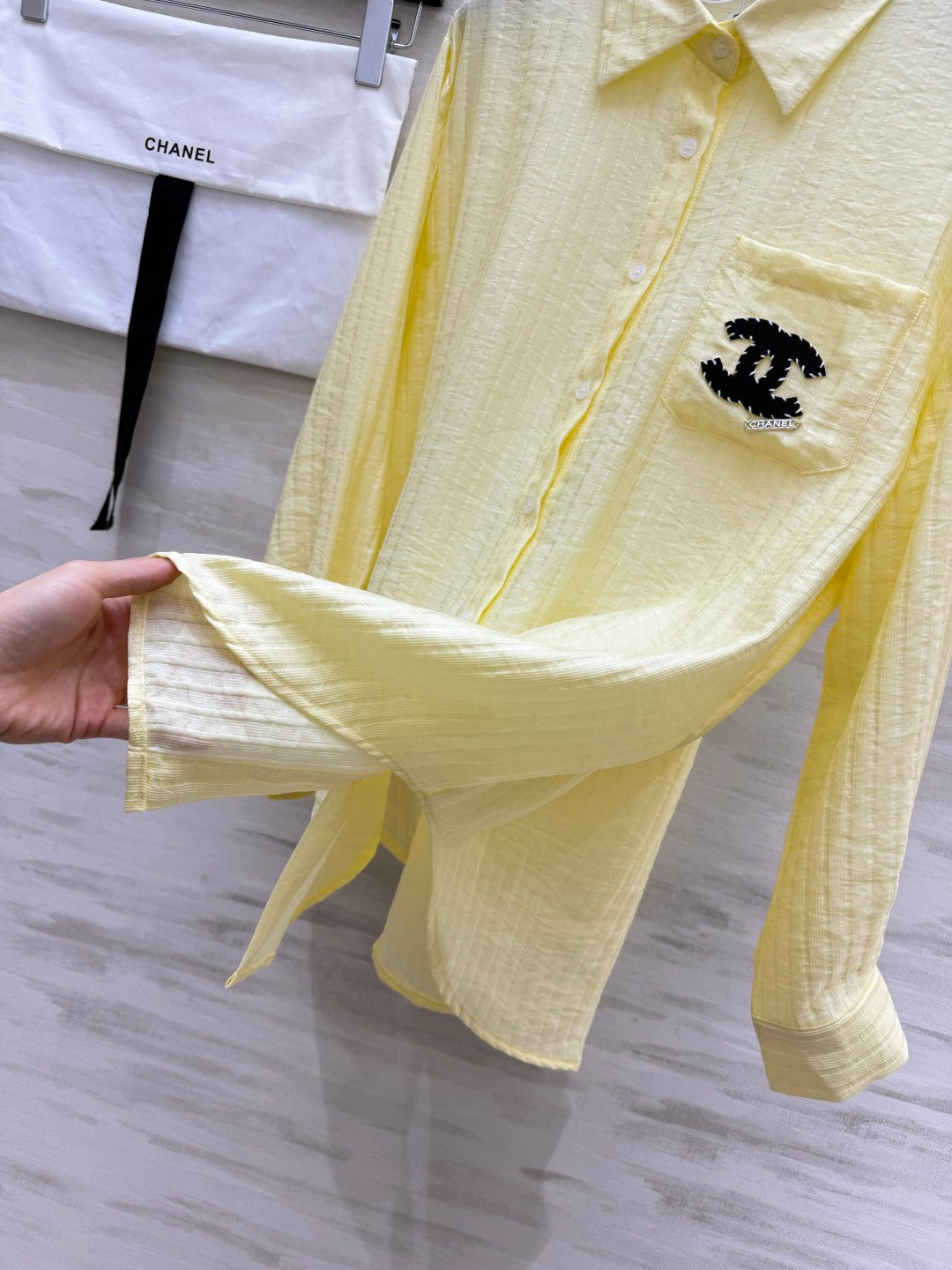 Chanel 2026 Shirt White and Yellow Cotton 408318