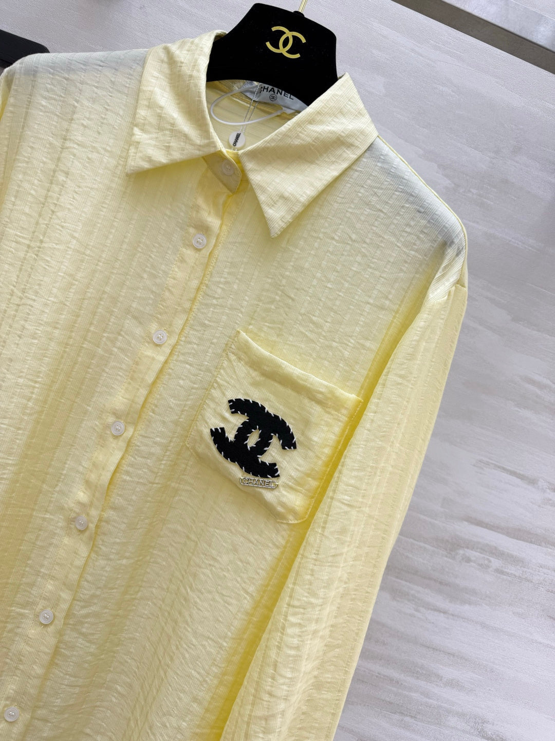 Chanel 2026 Shirt White and Yellow Cotton 408318