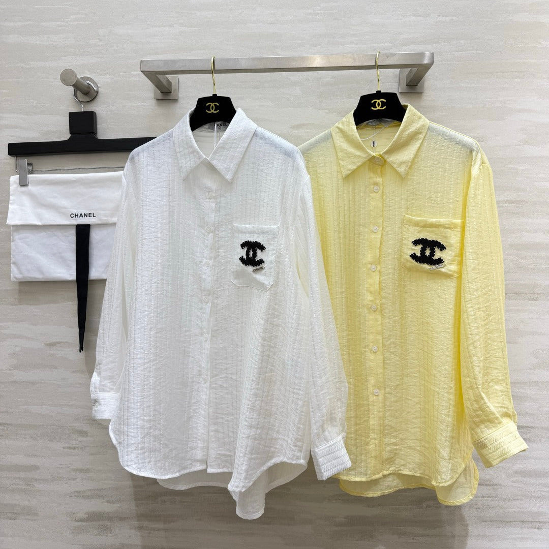 Chanel 2026 Shirt White and Yellow Cotton 408318