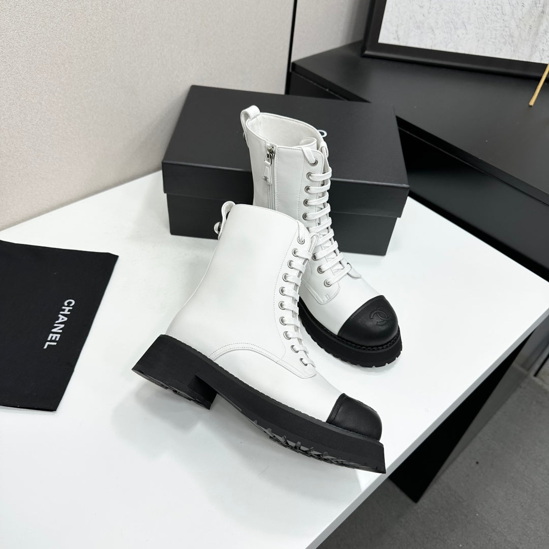 Chanel 2026 Platform Lace-up Martin Boots Cowhide 944604