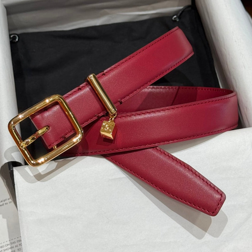 Chanel 2026 Statement Buckle Belt 25mm Calfskin