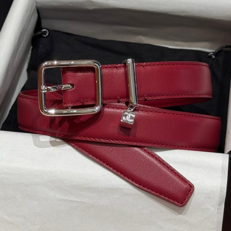 Chanel 2026 Statement Buckle Belt 25mm Calfskin