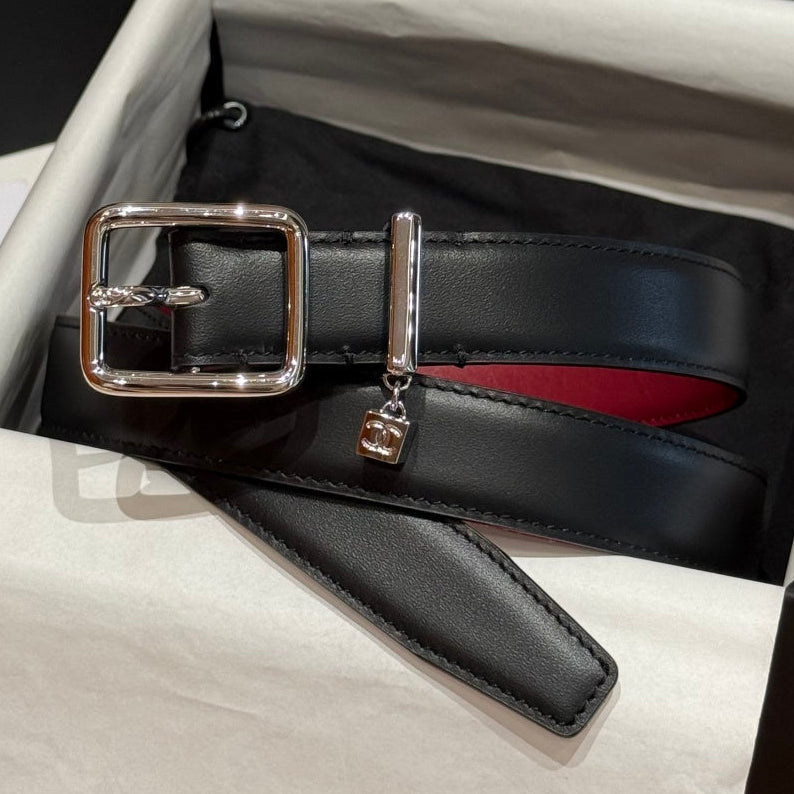 Chanel 2026 Statement Buckle Belt 25mm Calfskin