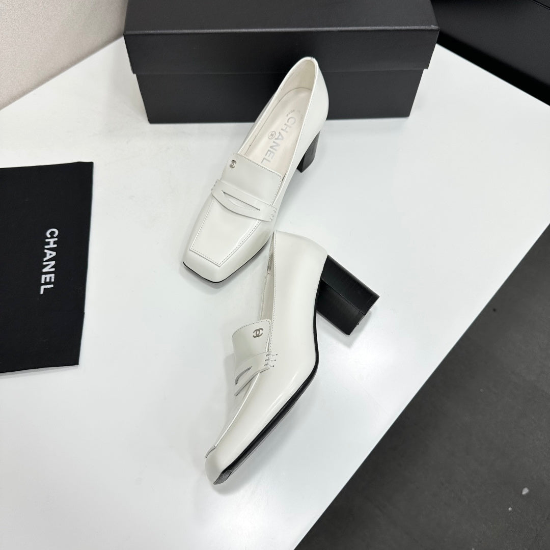 Chanel 2026 Square Toe Chunky Shoes 70mm Suede Leather 944667
