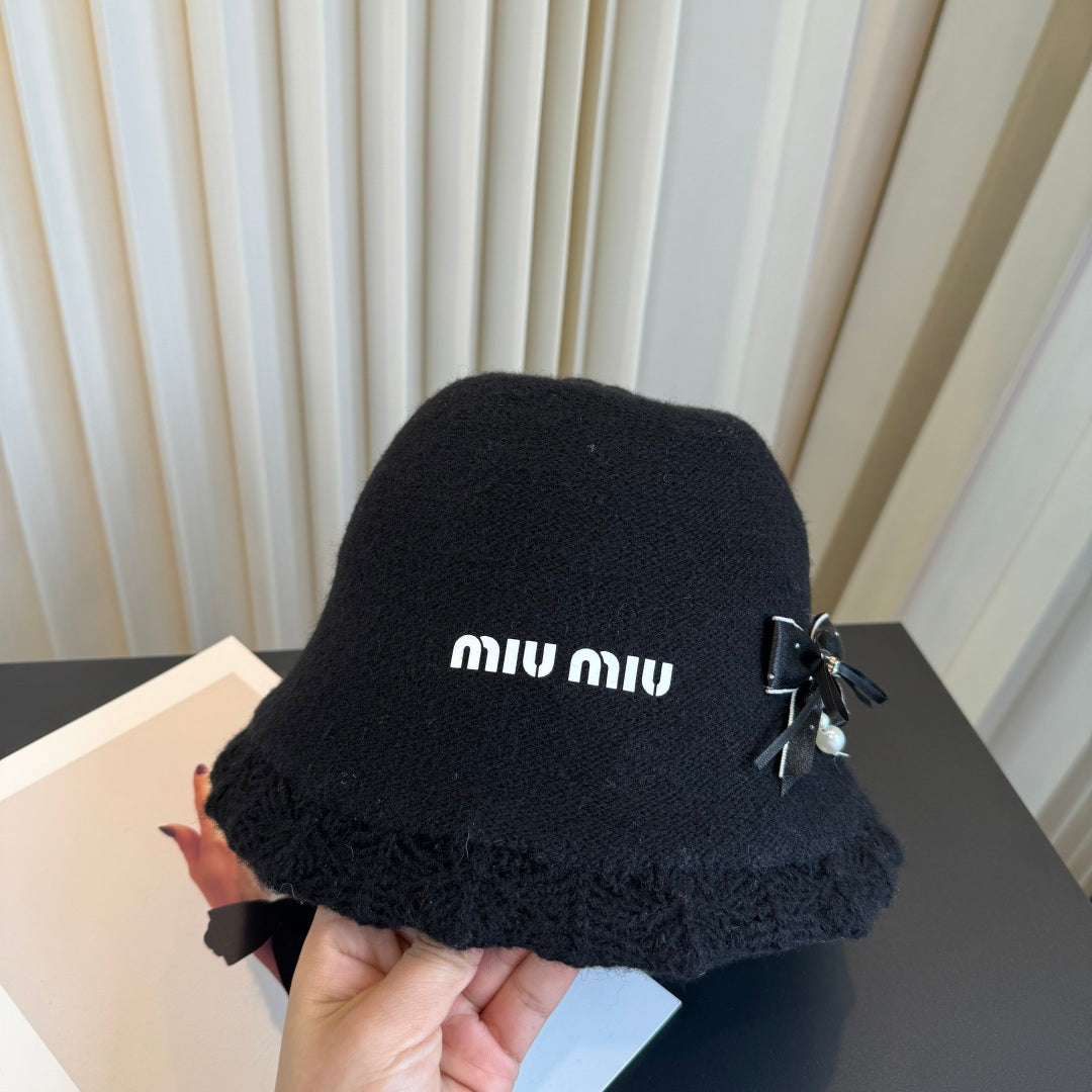 Miumiu Bucket Hat With Bow 448038