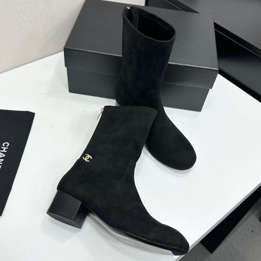 Chanel 2026 Short Boots 35mm Suede Leather 985644