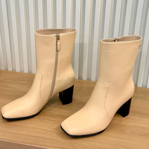 Chanel 2026 Square Toe Ankle Boots 75mm Sheepskin 988149