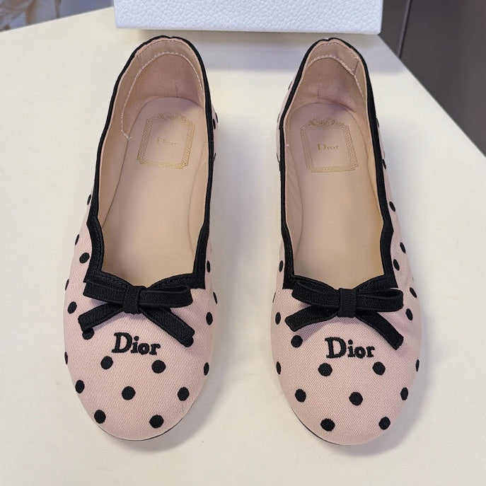 Dior 2026 Romance Round-Toe Ballet Flat Fabric 114007