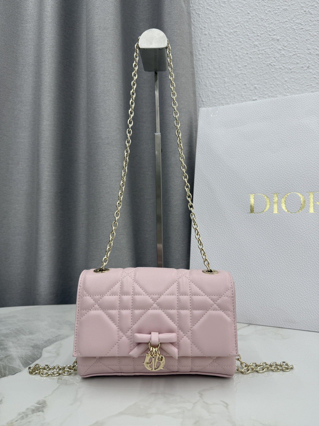 Dior 2026 Chain Bag 21cm Fabric Lambskin