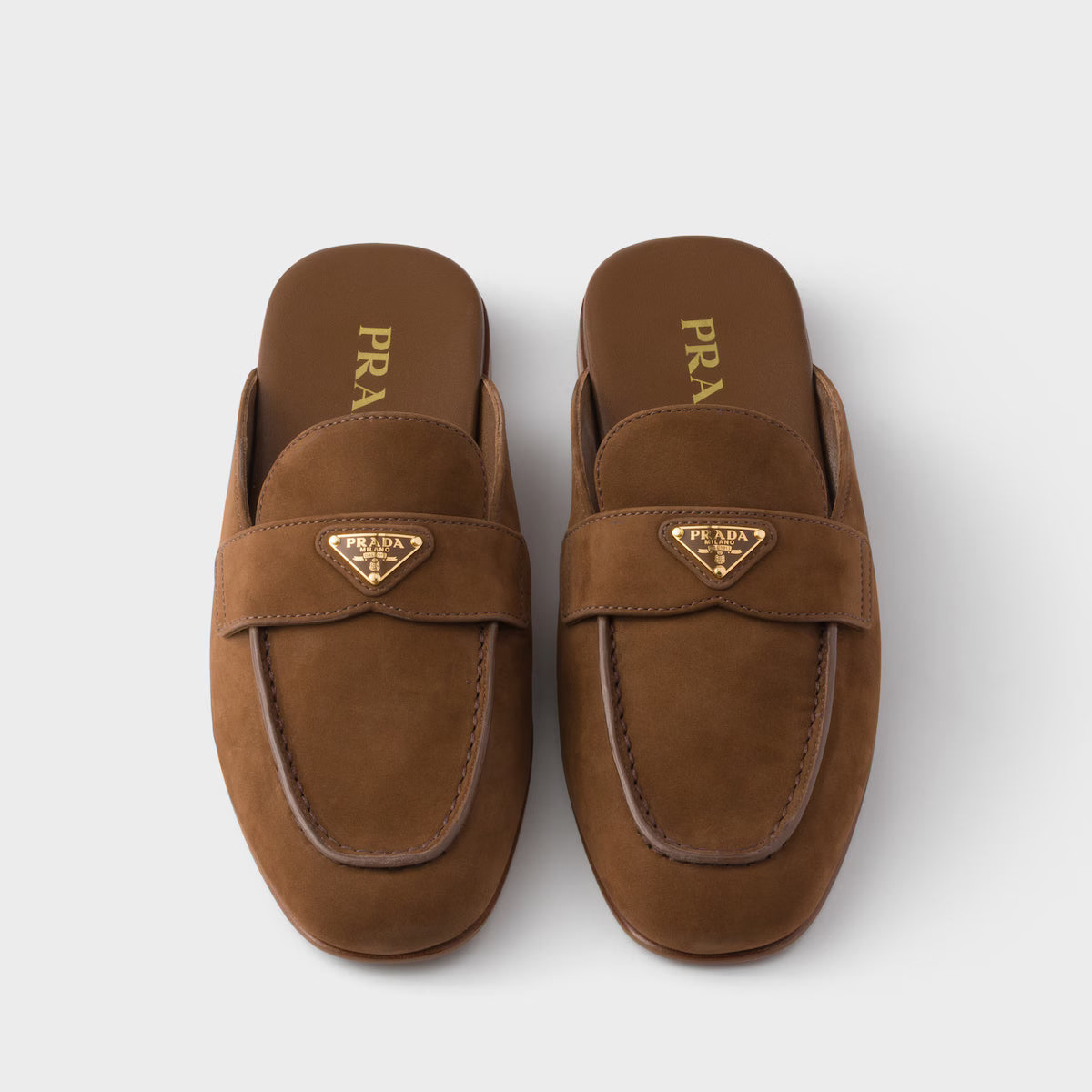 Prada 2026 Nubuck Mule Brown Suede