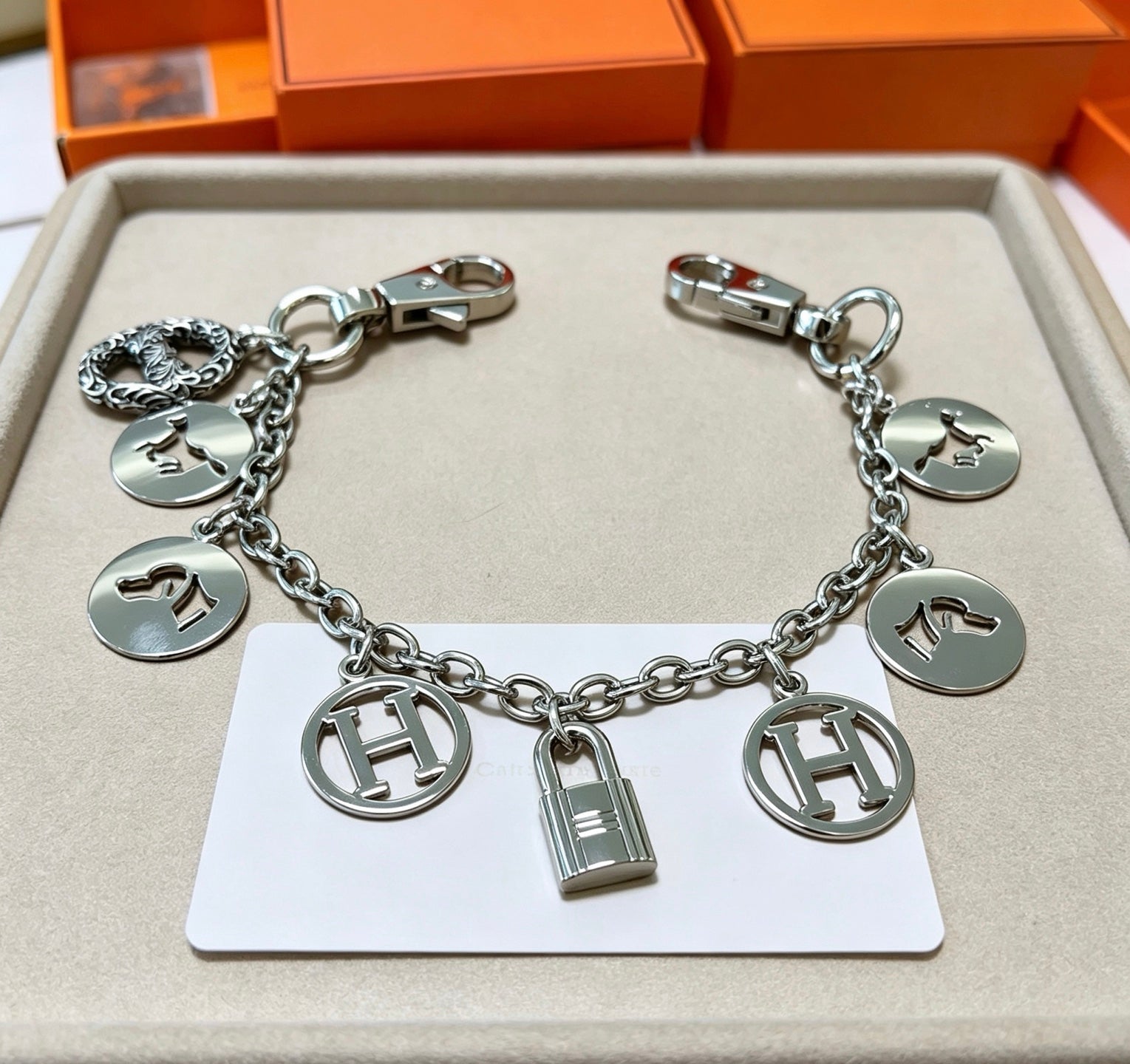 Hermes Breloque Olga Silver Metal