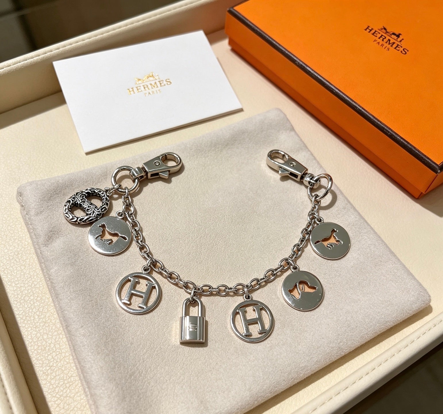 Hermes Breloque Olga Silver Metal