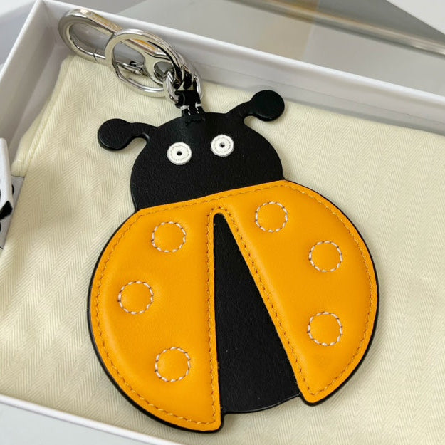 Loewe Yellow Black Beetle Charm Leather