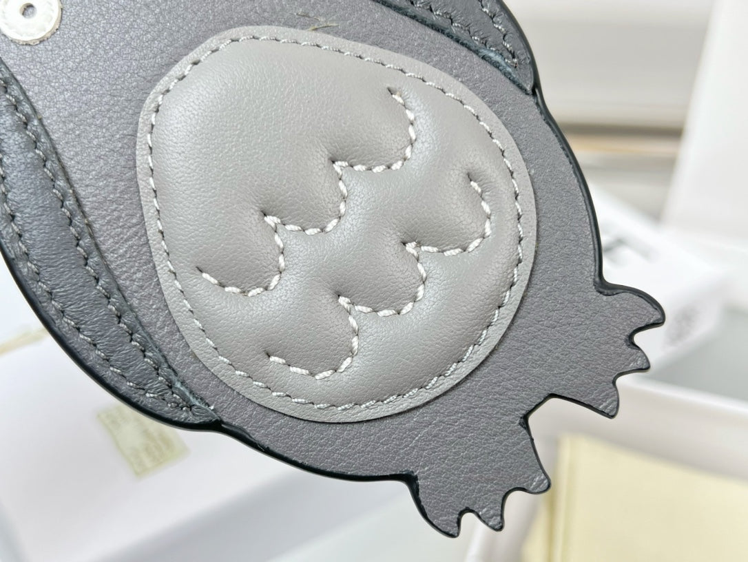 Loewe Grey Owl Charm Leather