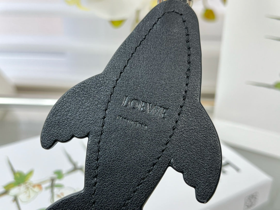 Loewe Black Blue Fish Charm Leather