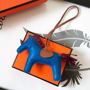 HM Rodeo Horse Bag Charm In Blue Mix Camarel/Ruby Leather