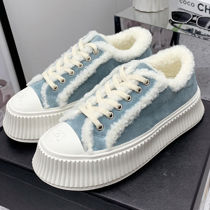 Chanel 2026 Platform Sneakers Suede Wool 162256