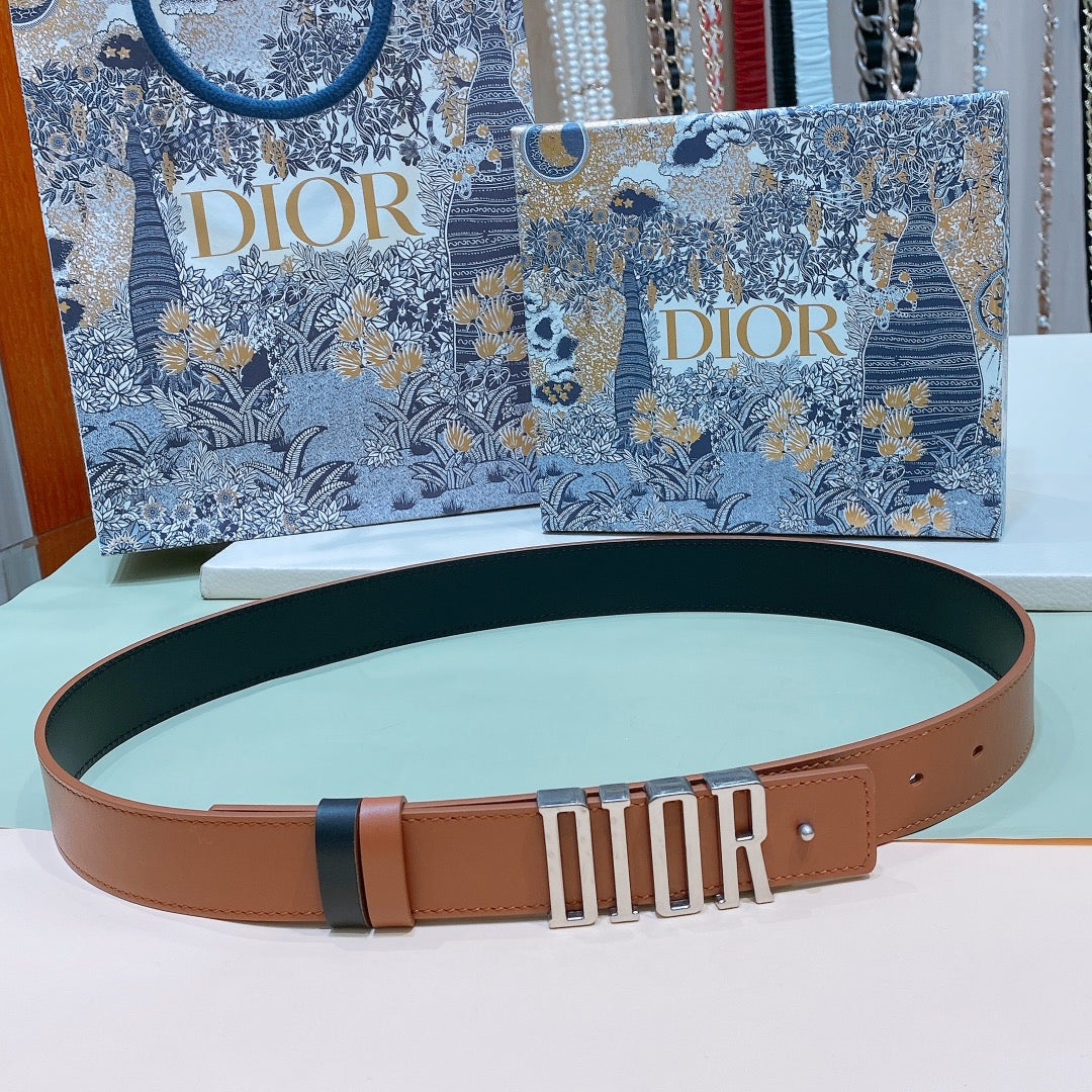 Dior 2026 D-Fence Reversible Belt 3.0cm Calfskin