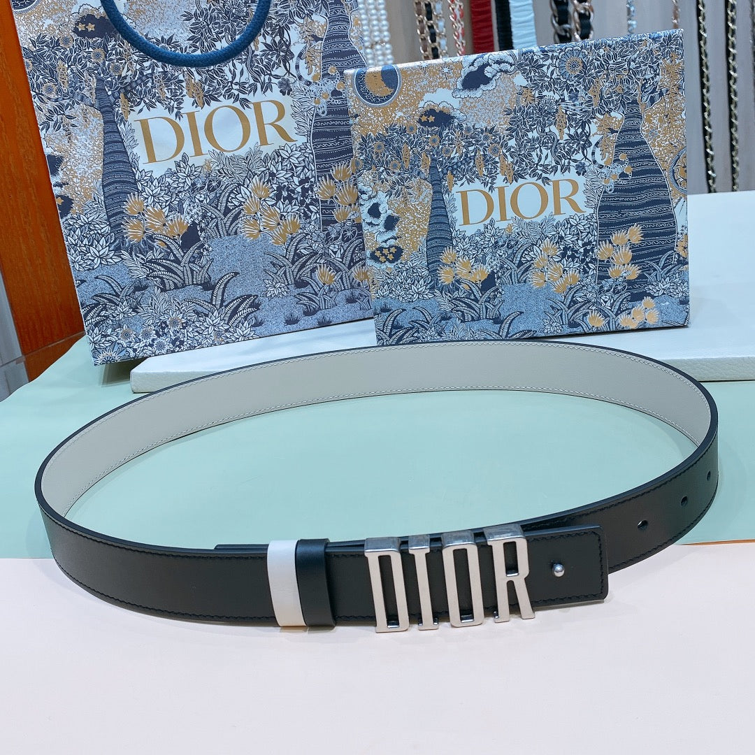 Dior 2026 D-Fence Reversible Belt 3.0cm Calfskin