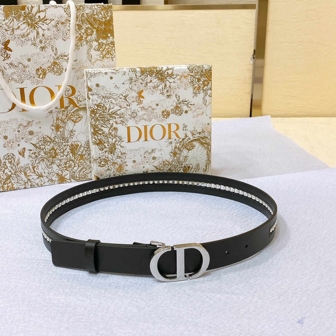 Dior 2026 Montaigne CD Belt 3.0cm Smooth Calfskin