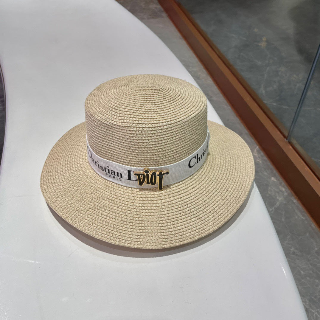 Dior Logo Woven Straw Sun Hat 213417