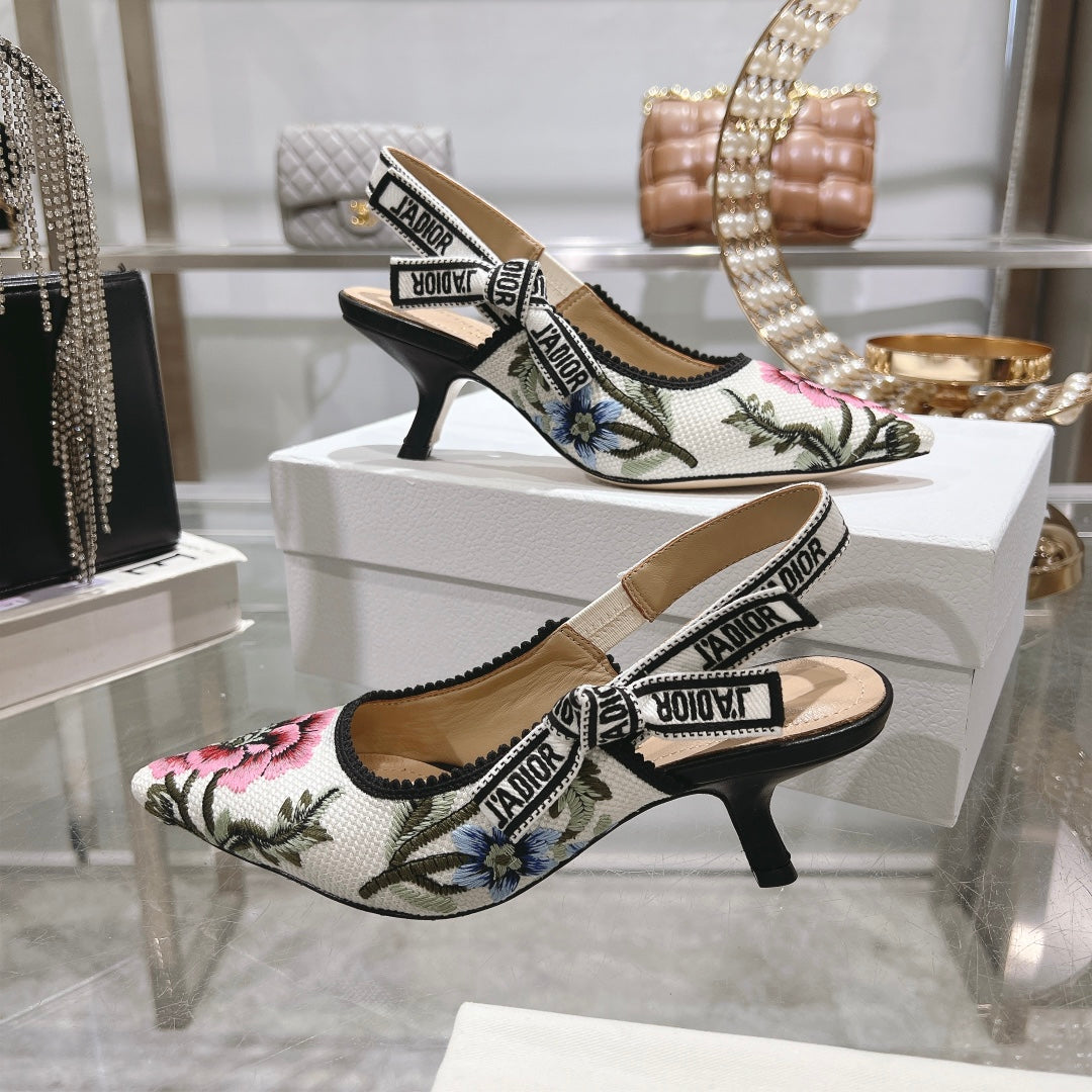 Dior 2026 Multicolor Floral J'Adior Slingback Pump Fabric Leather 630074