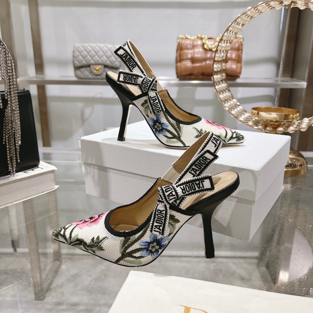 Dior 2026 Multicolor Floral J'Adior Slingback Pump Fabric Leather 630074