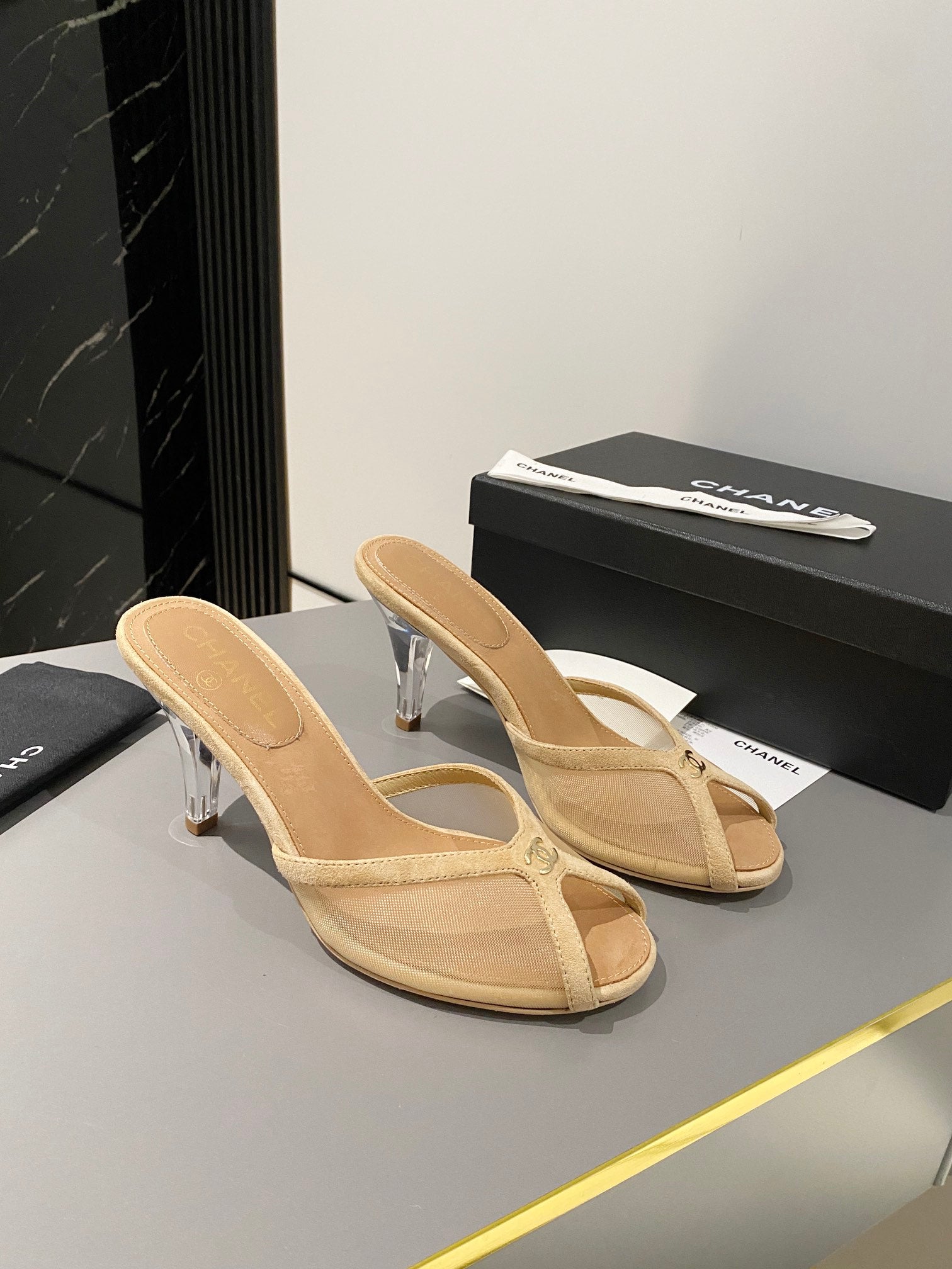 Chanel 2026 Mule Sandal 70mm Suede Leather 671441