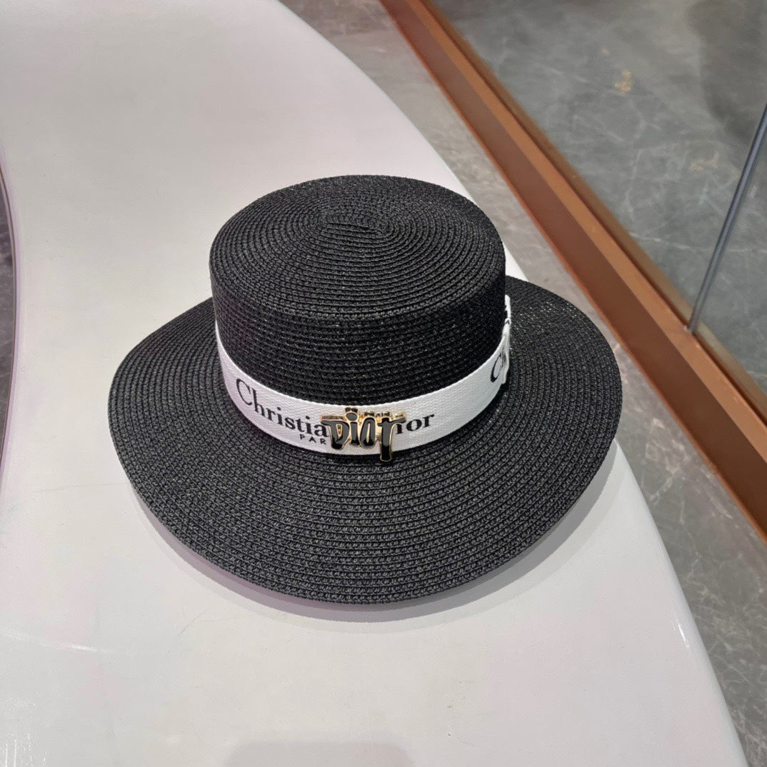 Dior Logo Woven Straw Sun Hat 213417