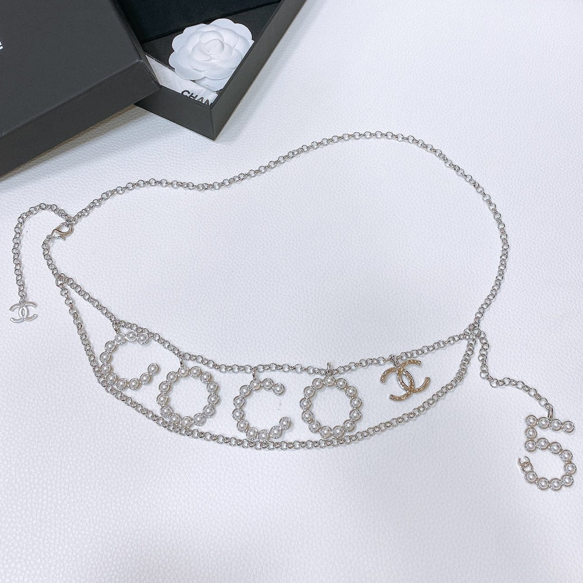 Chanel 2026 Pearl-Embellished Layered Chain Belt