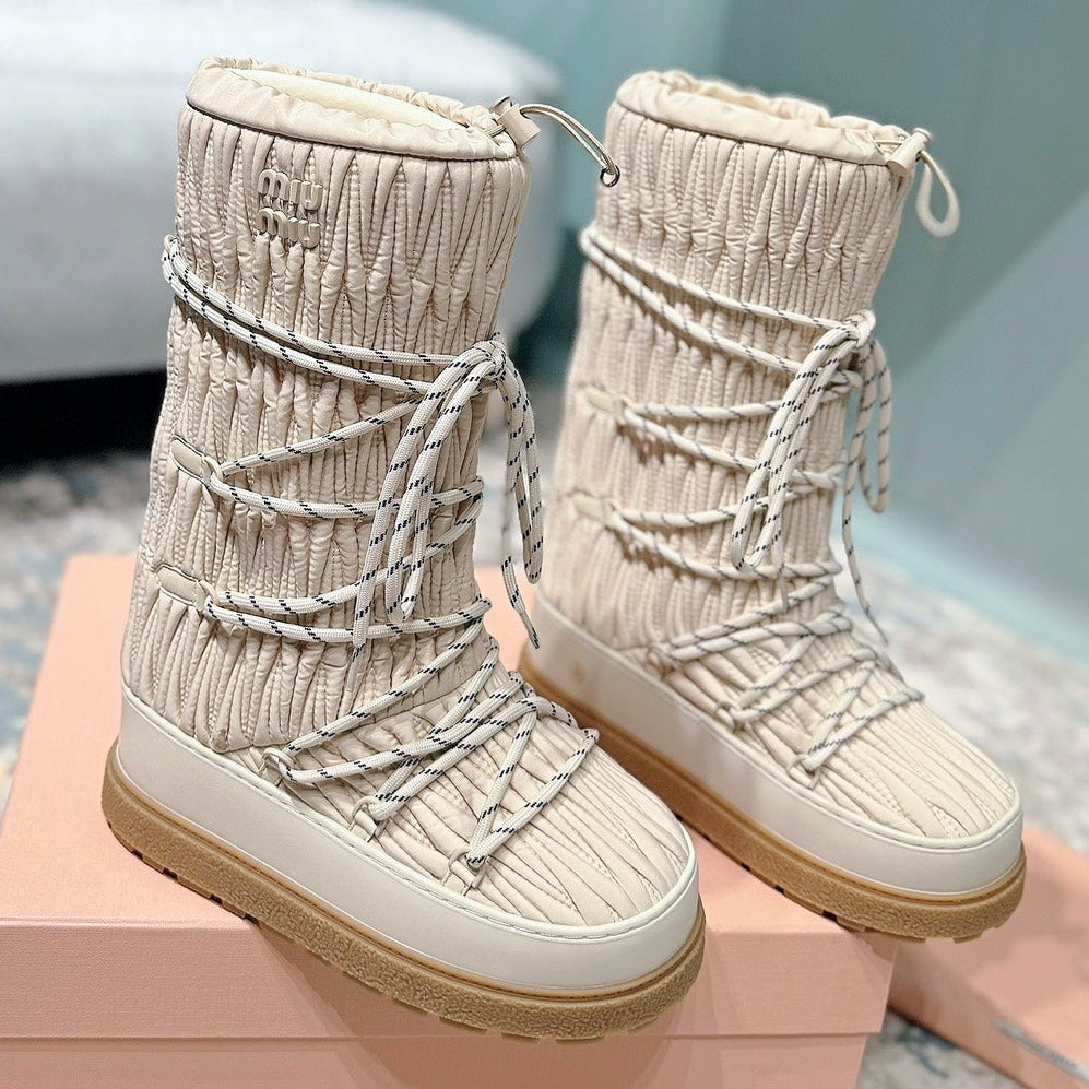 Miu Miu 2026 Snow Boots Wool Nylon 148907