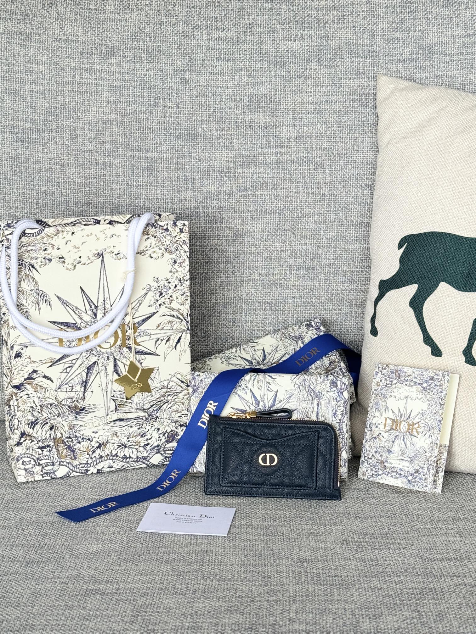 Dior 2026 Caro Five Slot Card Holder 13.5cm Lambskin