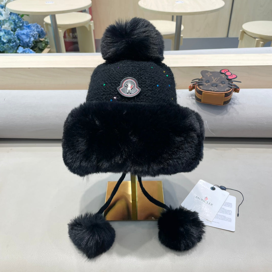 Moncler Sweet Earflap Knitted Hat 437059