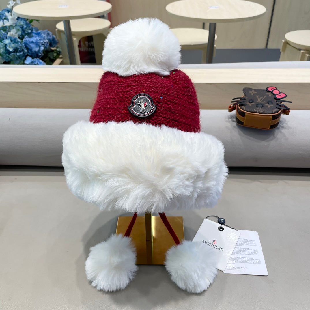 Moncler Sweet Earflap Knitted Hat 437059