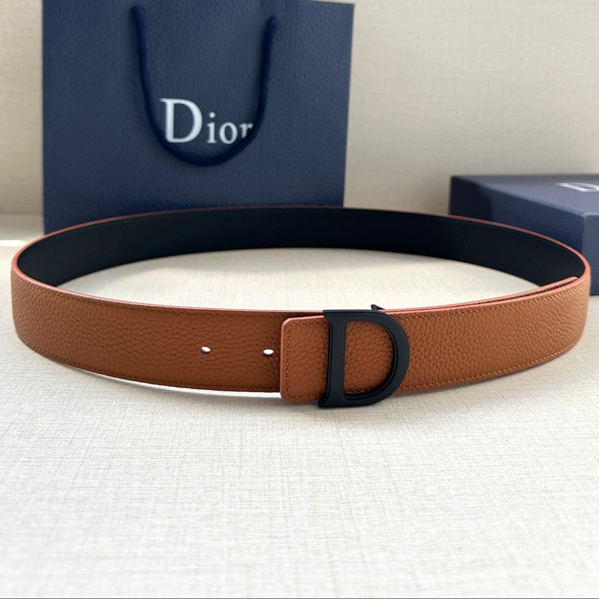 Dior 2026 CD Buckle Leather Belt 35mm Cowhide