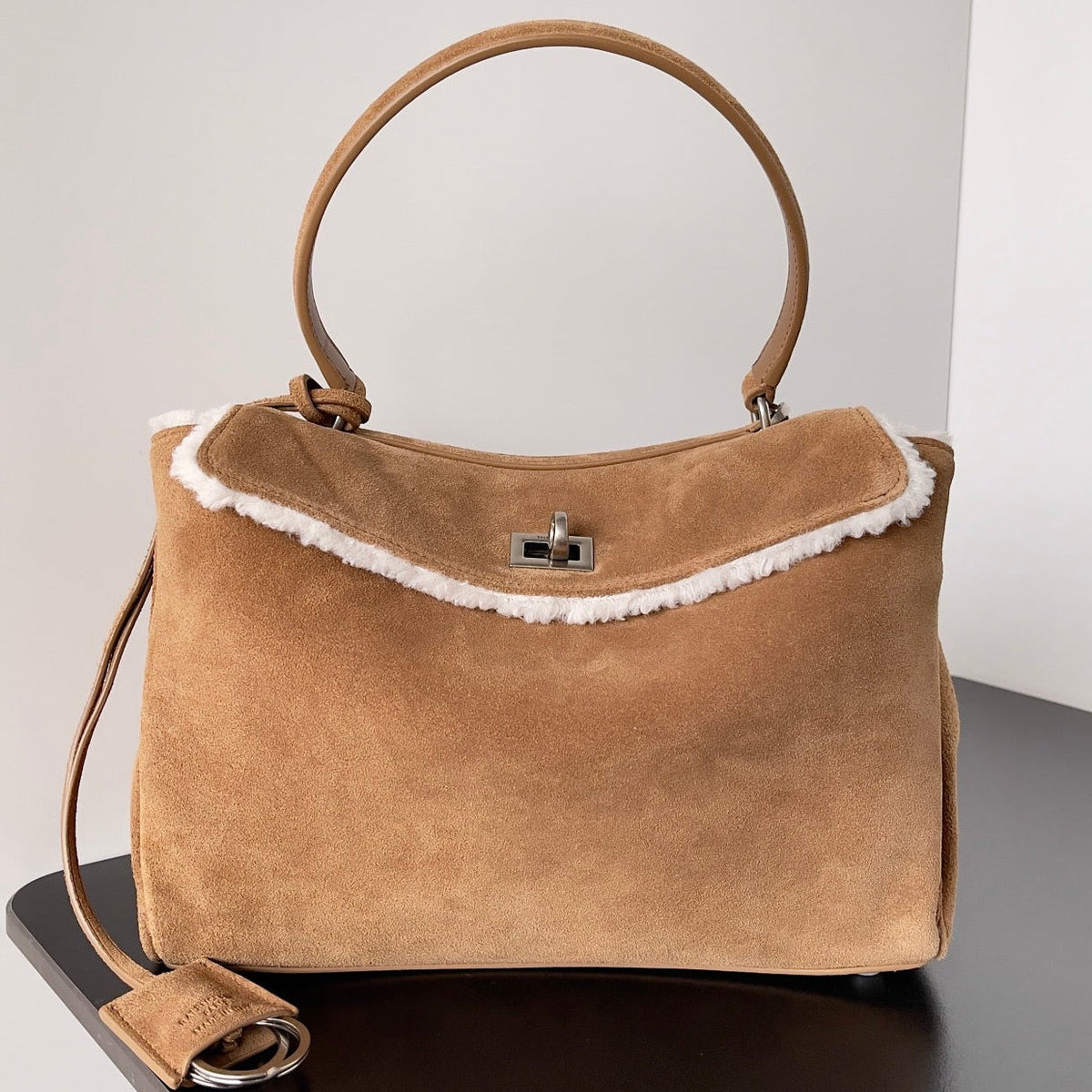 Balenciaga 2026 Rodeo Bag Silver Buckle Suede Leather
