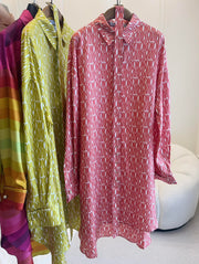 CD 2025 Printed Shirt Dress Silk