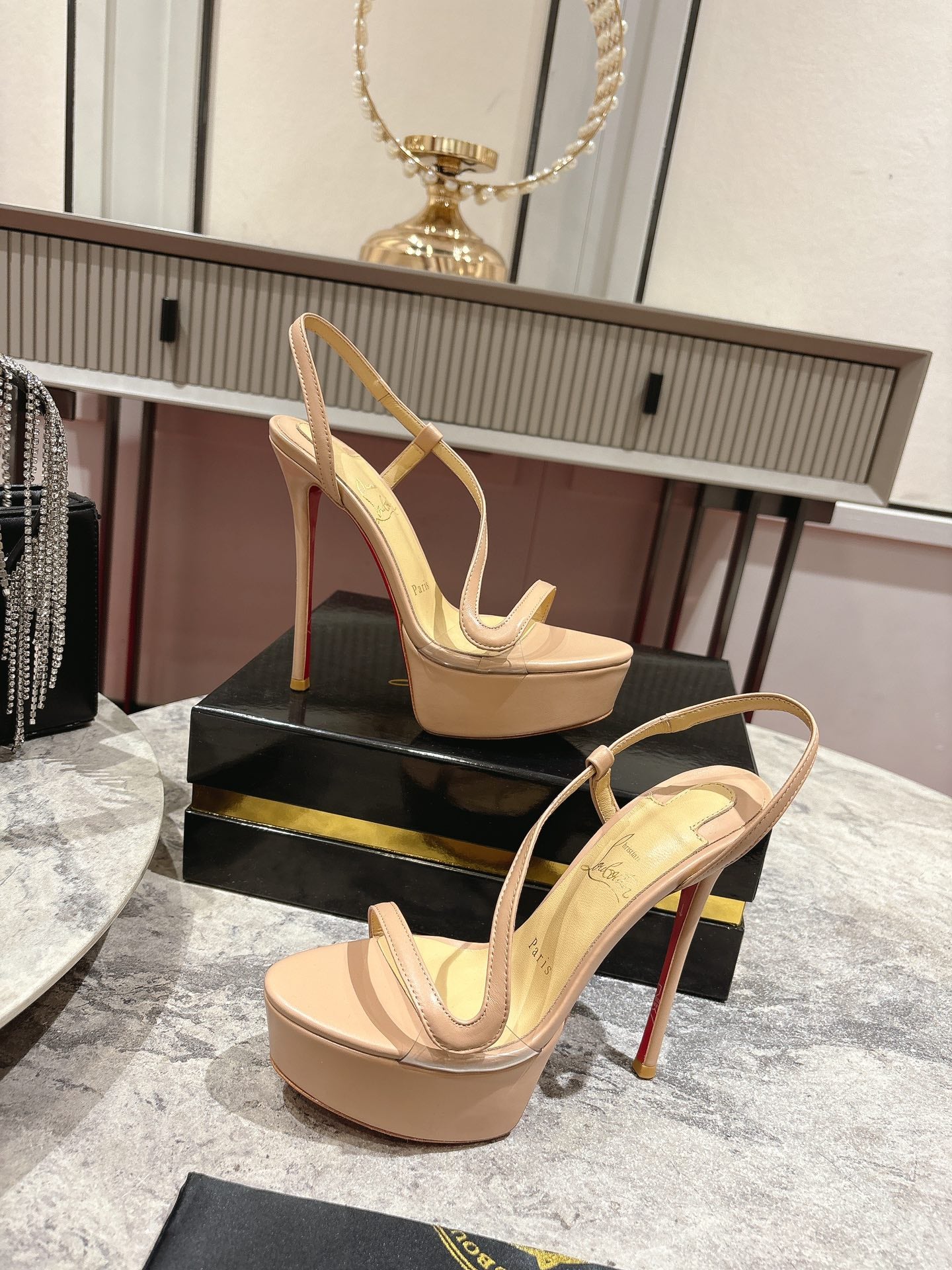 Christian Louboutin 2026 Rosalie Alta Sandal 150mm Leather 217733