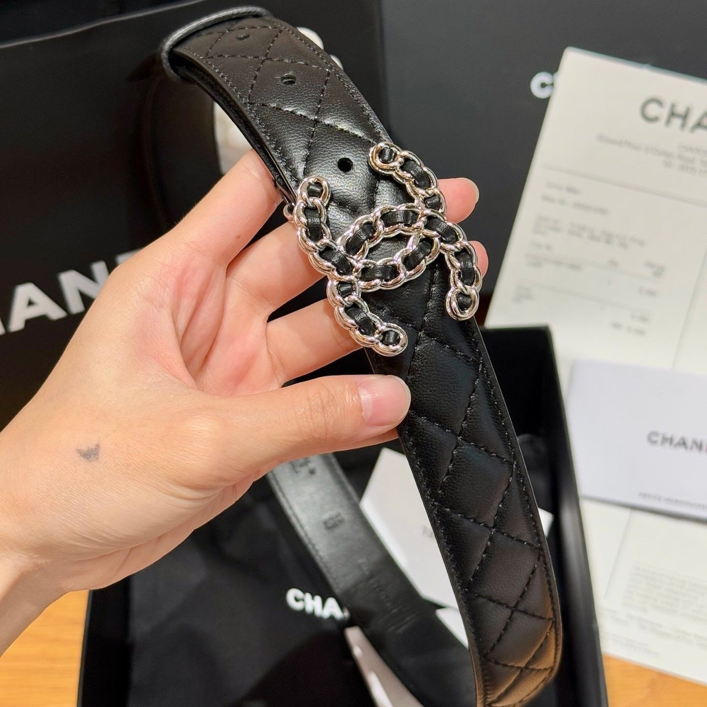 Chanel 2026 Quilted Belt 30mm Sheepskin