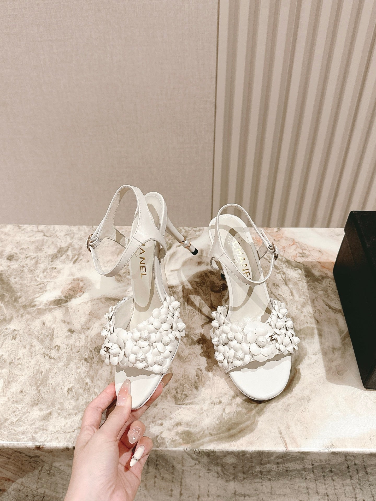 Chanel 2026 Floral Sandal 75mm Cowhide 658451