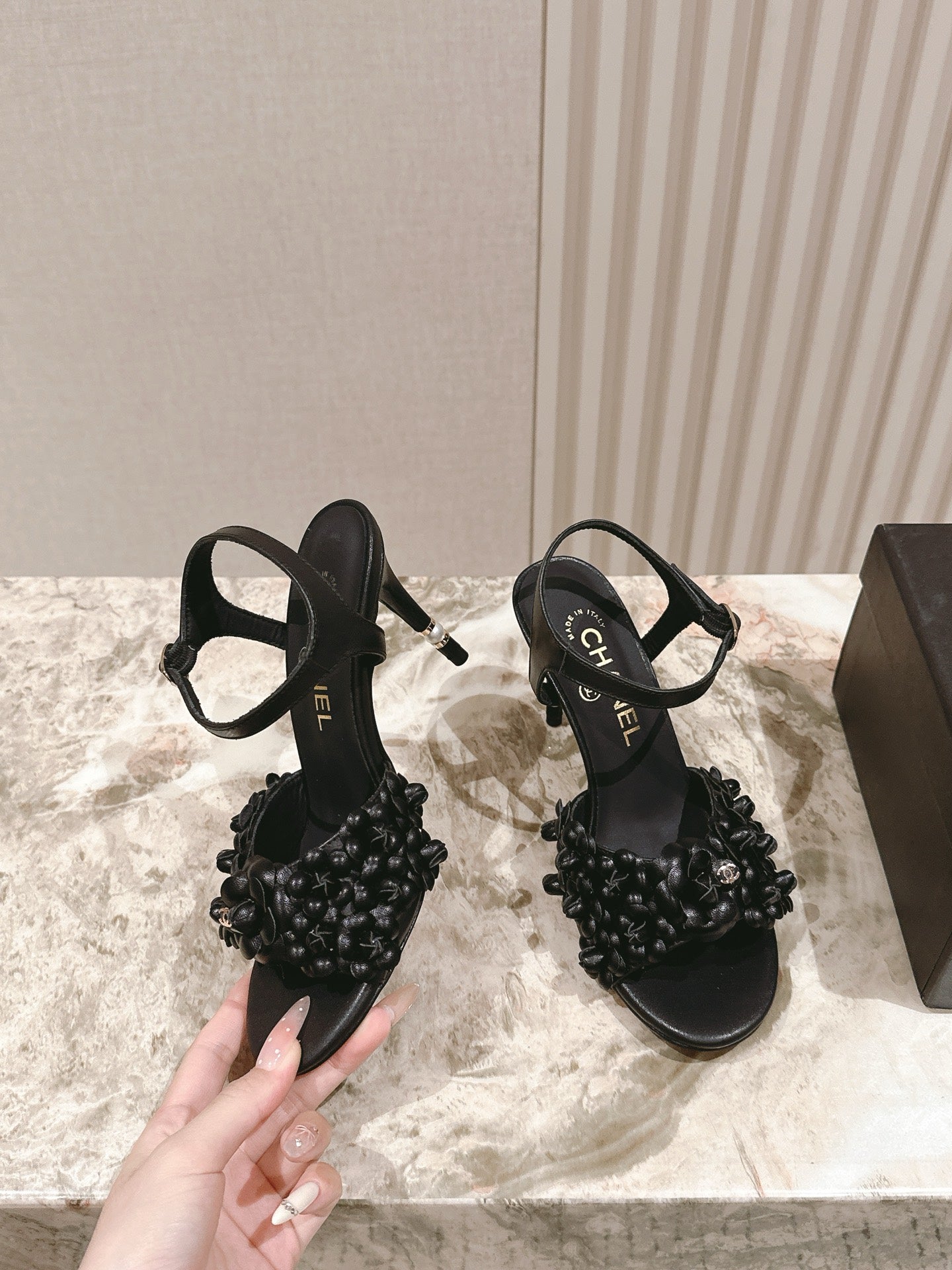 Chanel 2026 Floral Sandal 75mm Cowhide 658451