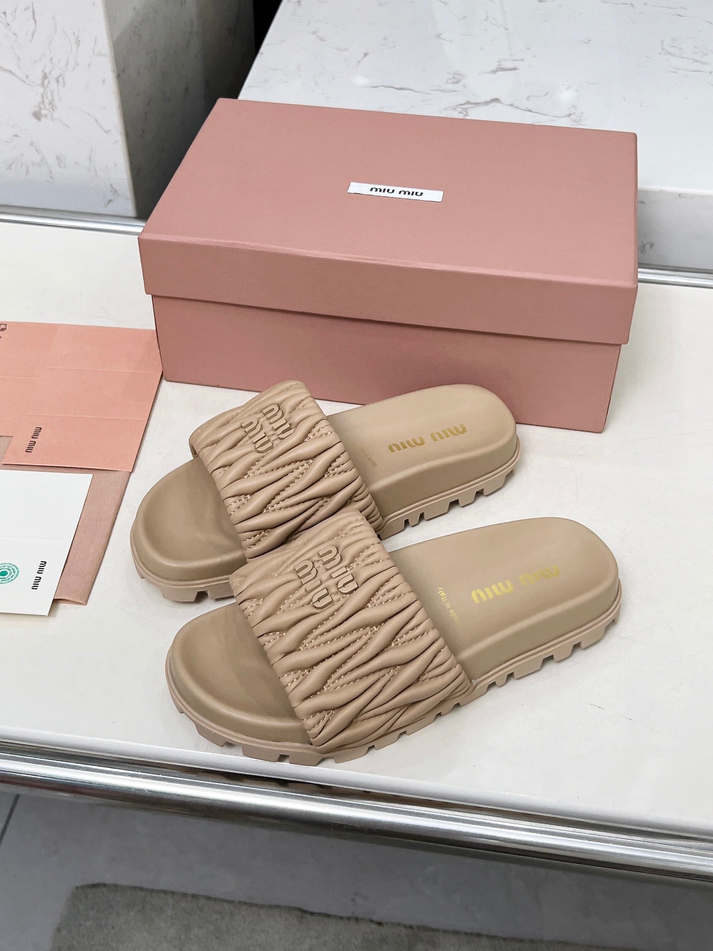 Miumiu 2026 Embroidered Slipper Sheepskin 935601