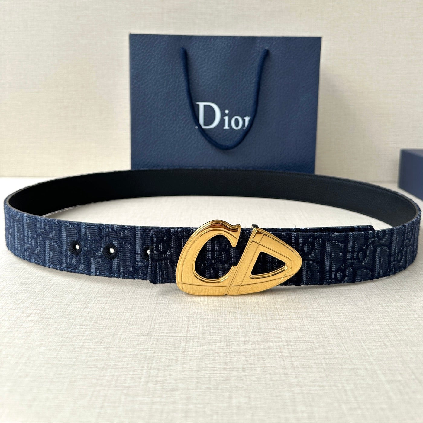 Dior 2026 30 Montaigne Reversible Belt 35mm Canvas