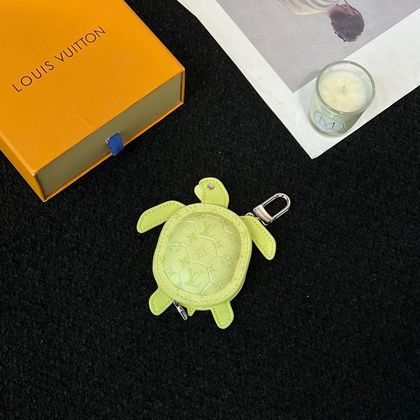 LV Turtle Pouch Bag Charm