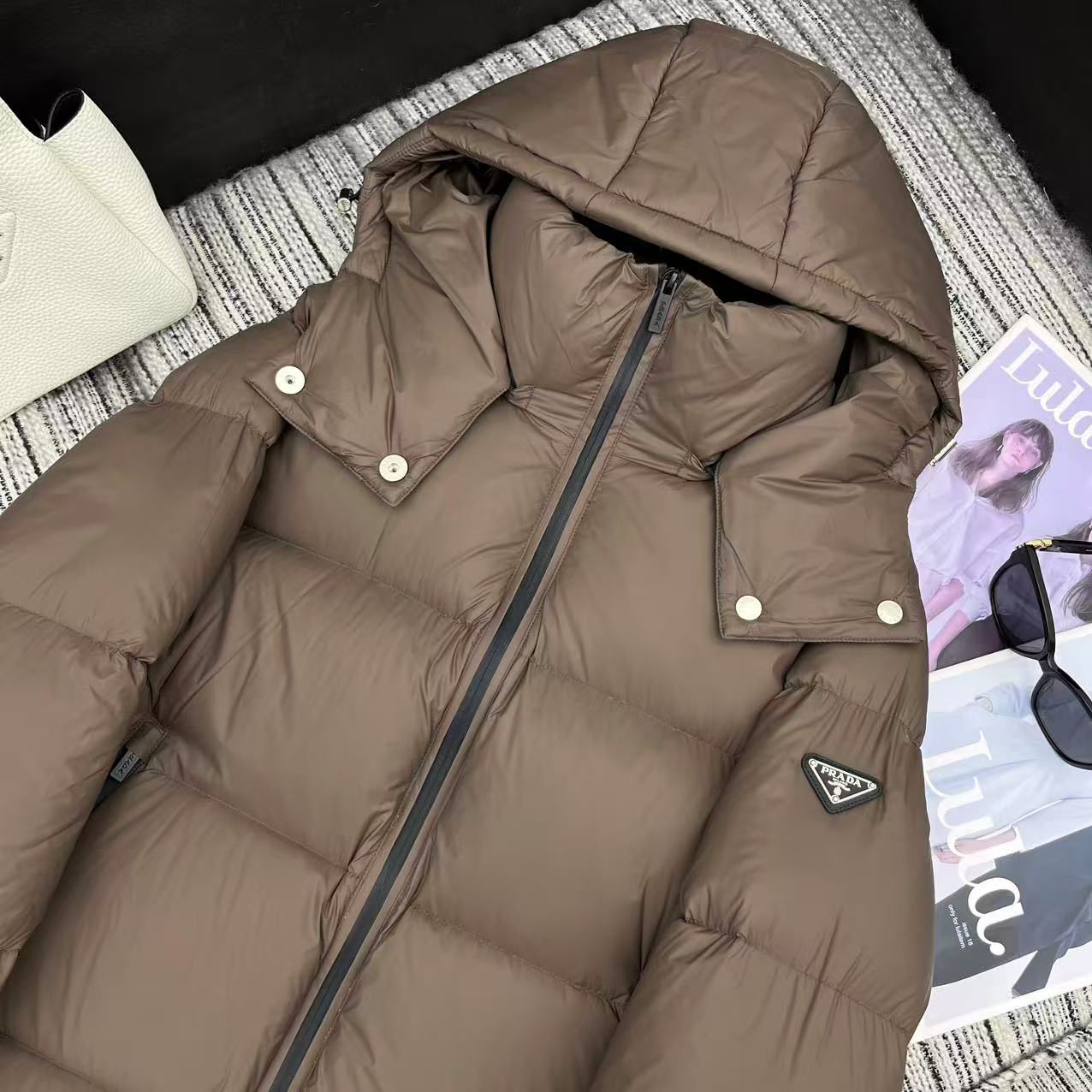 Prada 2025 Long Jacket Re-Nylon Down 322412