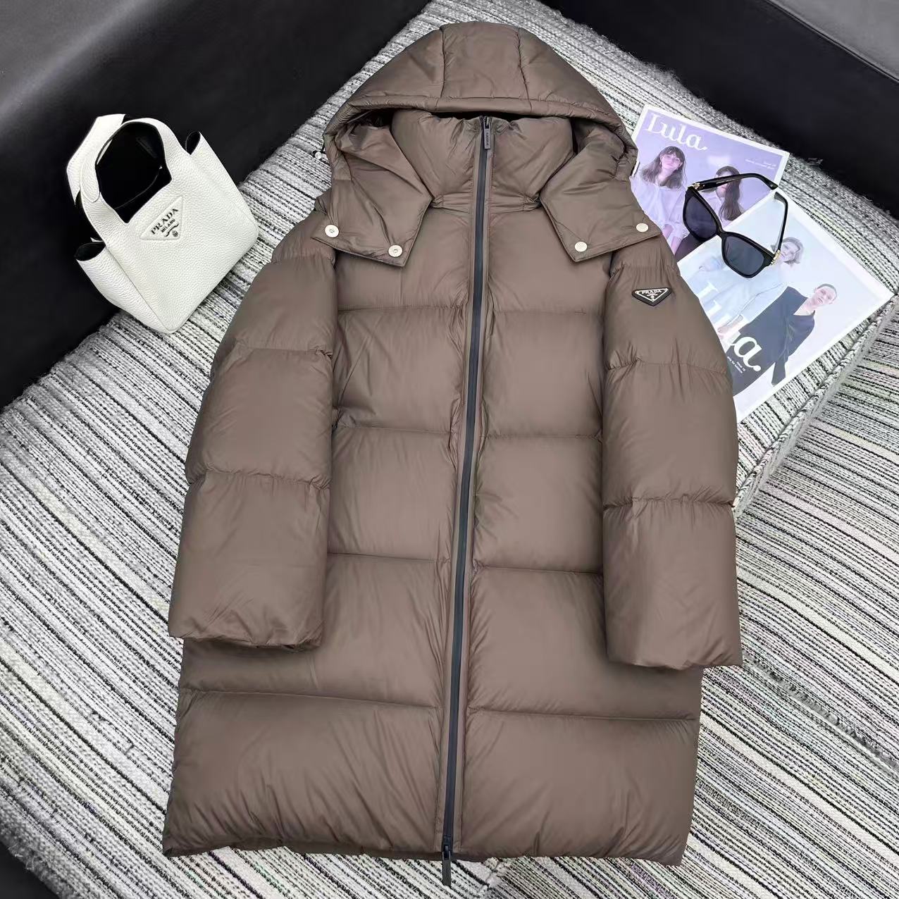 Prada 2025 Long Jacket Re-Nylon Down 322412