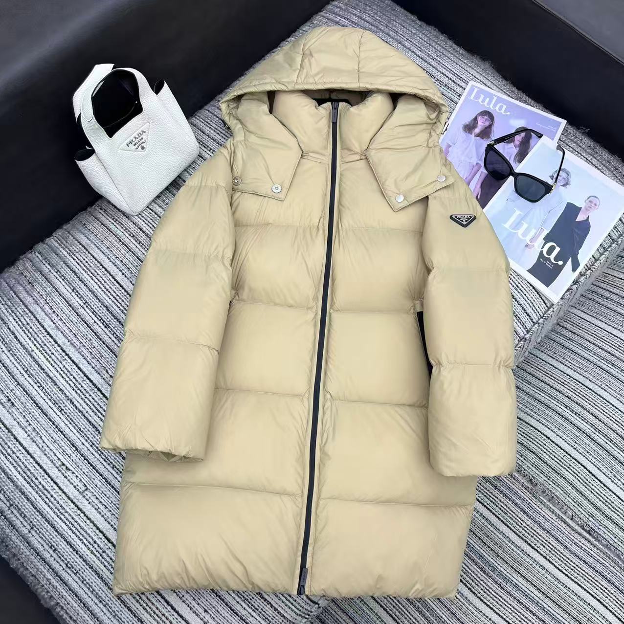 Prada 2025 Long Jacket Re-Nylon Down 322412